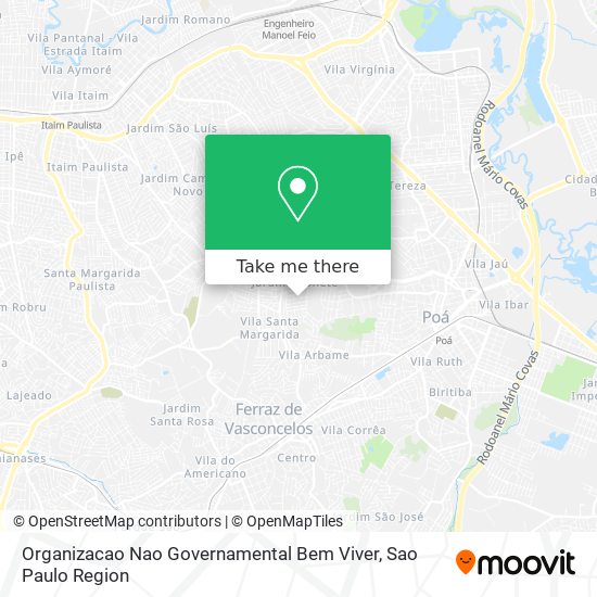 Organizacao Nao Governamental Bem Viver map