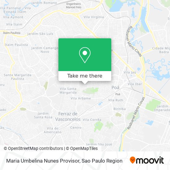 Maria Umbelina Nunes Provisor map