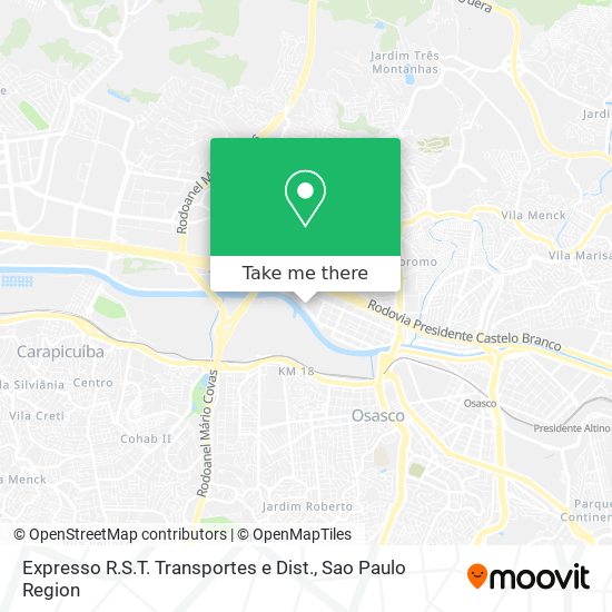 Mapa Expresso R.S.T. Transportes e Dist.