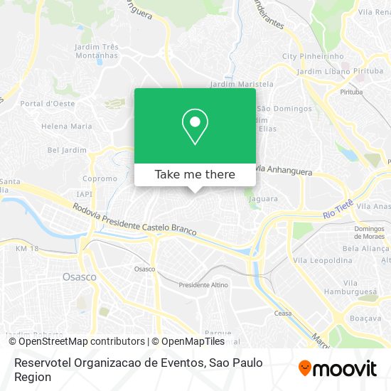 Mapa Reservotel Organizacao de Eventos