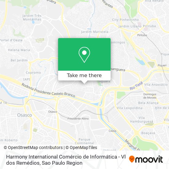 Mapa Harmony International Comércio de Informática - Vl dos Remédios