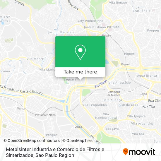 Mapa Metalsinter Indústria e Comércio de Filtros e Sinterizados