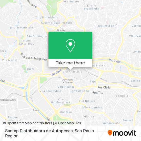 Santap Distribuidora de Autopecas map