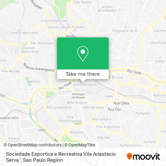 Mapa Sociedade Esportiva e Recreativa Vila Anastacio Serva '