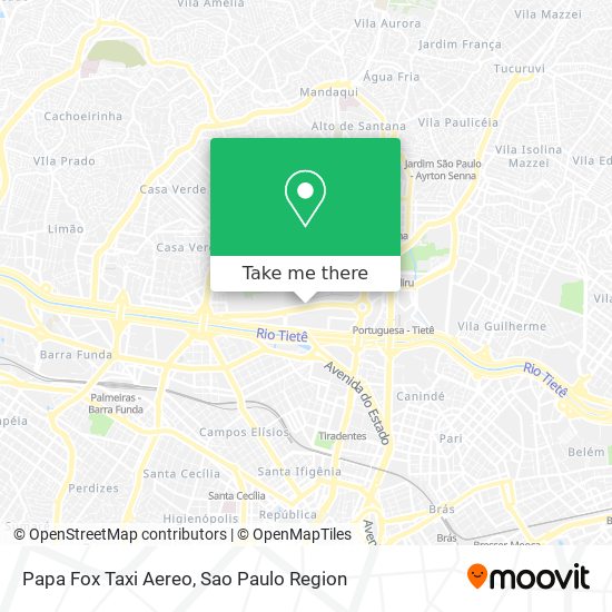 Mapa Papa Fox Taxi Aereo