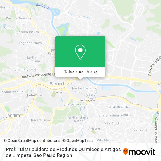 Prokil Distribuidora de Produtos Quimicos e Artigos de Limpeza map