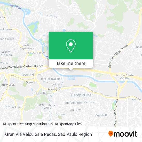 Gran Via Veiculos e Pecas map