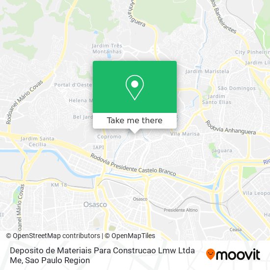 Mapa Deposito de Materiais Para Construcao Lmw Ltda Me