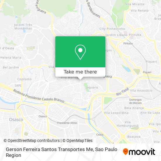 Gerson Ferreira Santos Transportes Me map