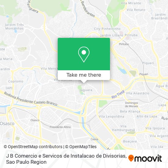 J B Comercio e Servicos de Instalacao de Divisorias map