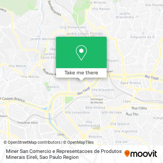 Miner San Comercio e Representacoes de Produtos Minerais Eireli map