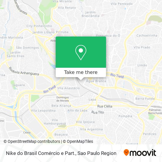 Mapa Nike do Brasil Comércio e Part.