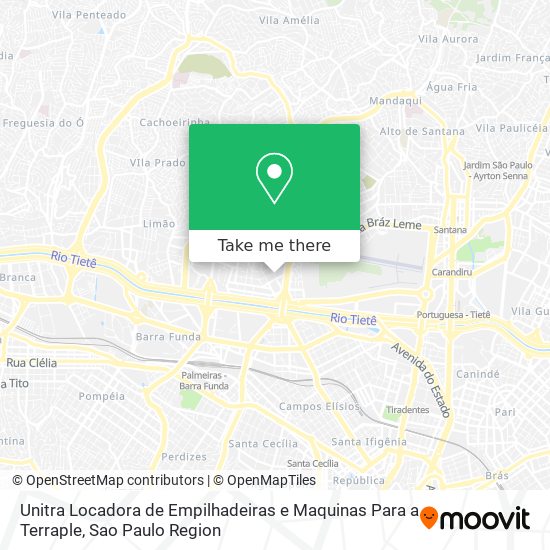 Mapa Unitra Locadora de Empilhadeiras e Maquinas Para a Terraple