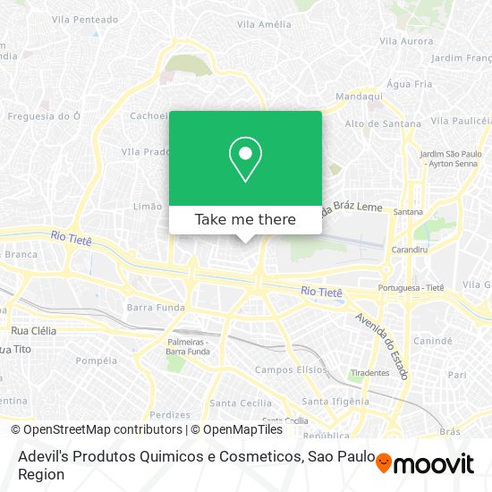 Mapa Adevil's Produtos Quimicos e Cosmeticos