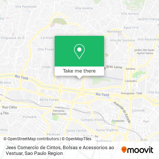 Jees Comercio de Cintos, Bolsas e Acessorios ao Vestuar map