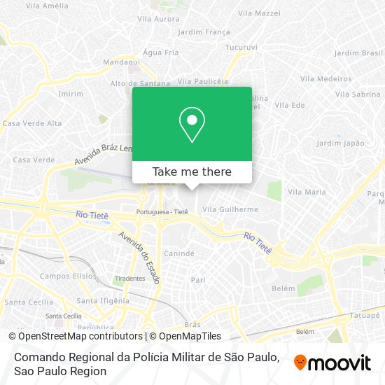 Mapa Comando Regional da Polícia Militar de São Paulo