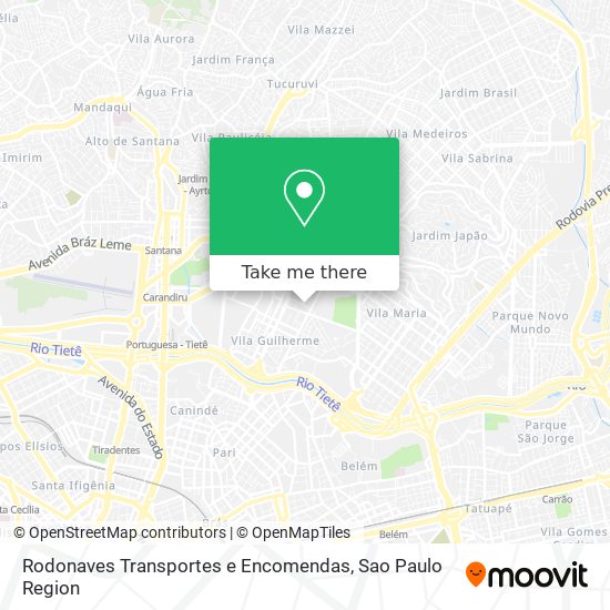 Mapa Rodonaves Transportes e Encomendas