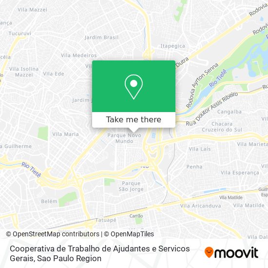 Cooperativa de Trabalho de Ajudantes e Servicos Gerais map