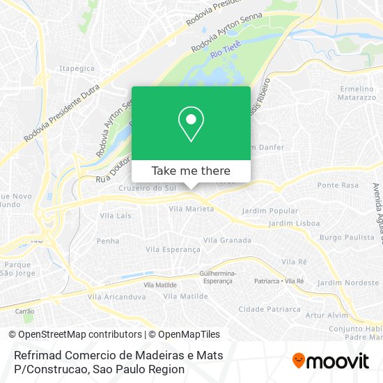 Mapa Refrimad Comercio de Madeiras e Mats P / Construcao