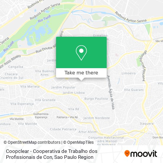 Coopclear - Cooperativa de Trabalho dos Profissionais de Con map