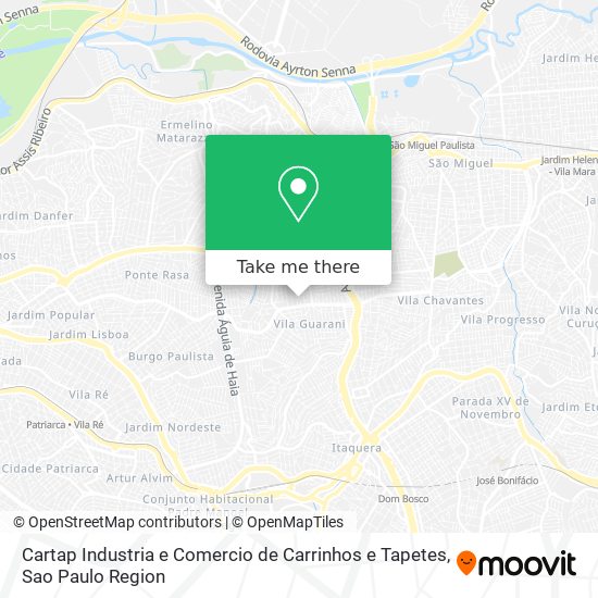 Mapa Cartap Industria e Comercio de Carrinhos e Tapetes