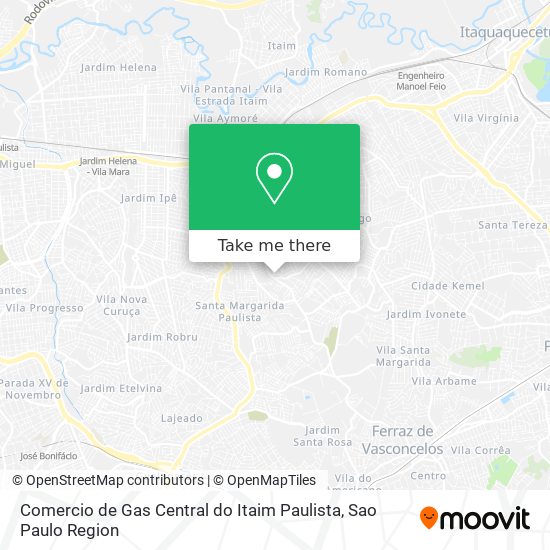 Mapa Comercio de Gas Central do Itaim Paulista