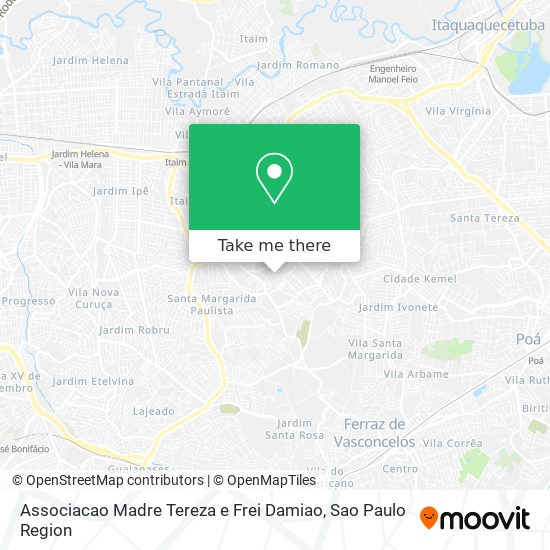 Mapa Associacao Madre Tereza e Frei Damiao