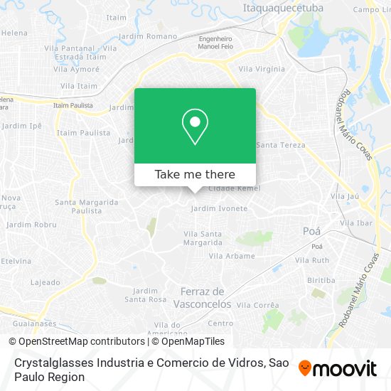 Mapa Crystalglasses Industria e Comercio de Vidros