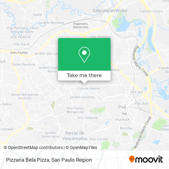 Mapa Pizzaria Bela Pizza