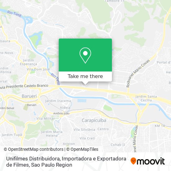 Mapa Unifilmes Distribuidora, Importadora e Exportadora de Filmes