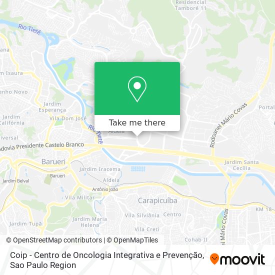 Mapa Coip - Centro de Oncologia Integrativa e Prevenção