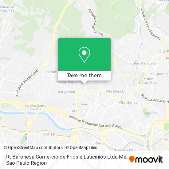 Rt Baronesa Comercio de Frios e Laticinios Ltda Me map