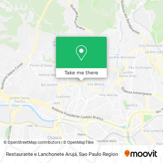 Mapa Restaurante e Lanchonete Arujá