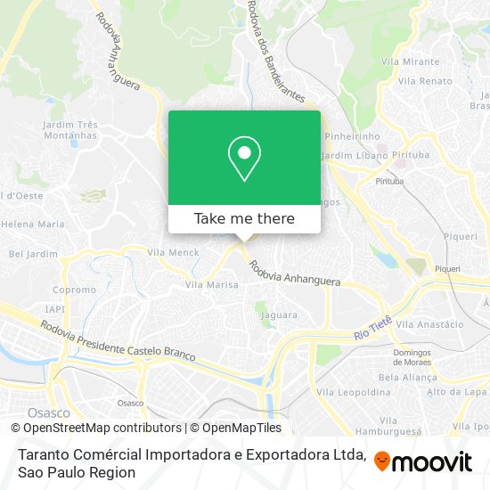 Taranto Comércial Importadora e Exportadora Ltda map