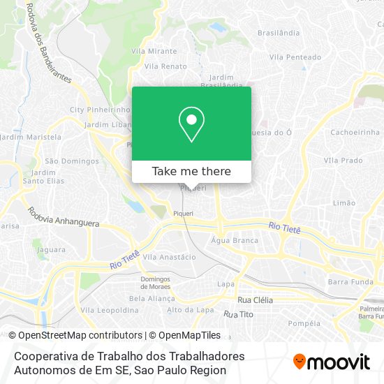 Cooperativa de Trabalho dos Trabalhadores Autonomos de Em SE map