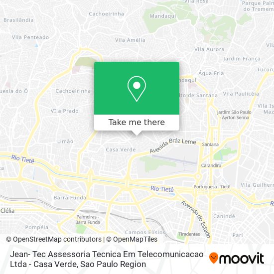 Jean- Tec Assessoria Tecnica Em Telecomunicacao Ltda - Casa Verde map