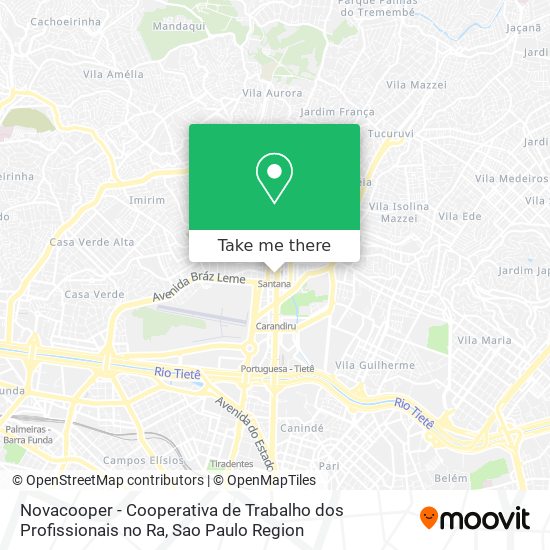 Mapa Novacooper - Cooperativa de Trabalho dos Profissionais no Ra