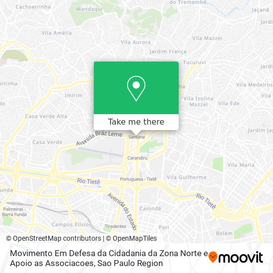 Mapa Movimento Em Defesa da Cidadania da Zona Norte e Apoio as Associacoes