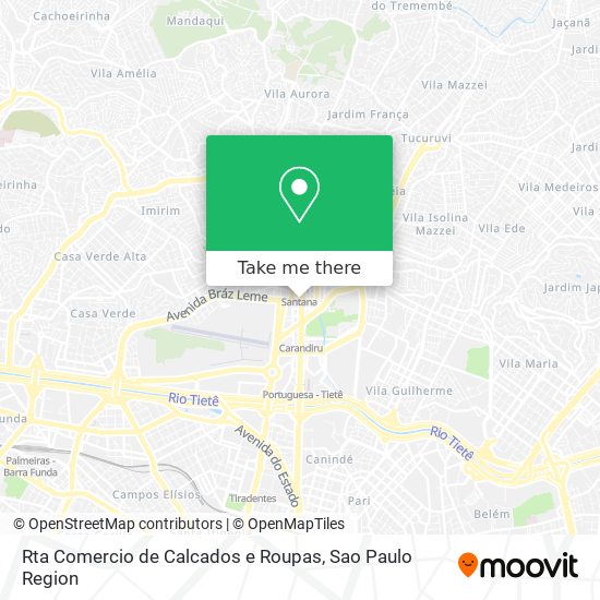 Mapa Rta Comercio de Calcados e Roupas