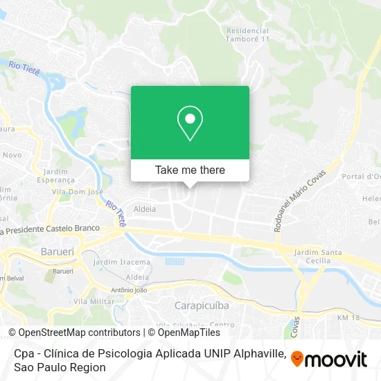 Cpa - Clínica de Psicologia Aplicada UNIP Alphaville map