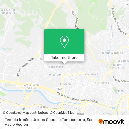 Mapa Templo Irmãos Unidos Caboclo Tombamorro