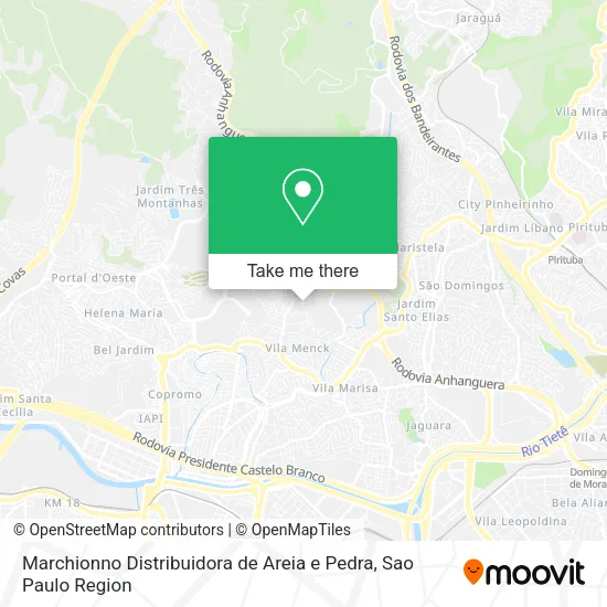 Mapa Marchionno Distribuidora de Areia e Pedra