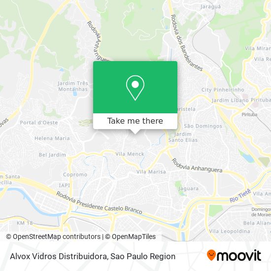 Alvox Vidros Distribuidora map