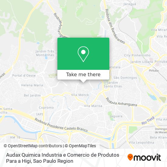 Mapa Audax Quimica Industria e Comercio de Produtos Para a Higi