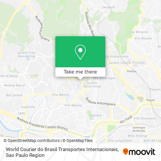 Mapa World Courier do Brasil Transportes Internacionais