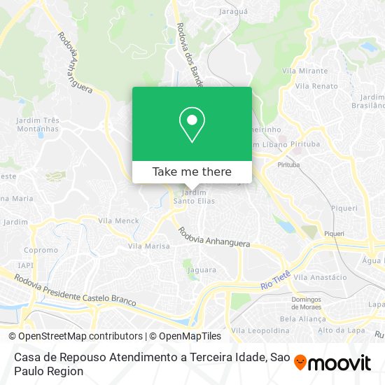 Mapa Casa de Repouso Atendimento a Terceira Idade