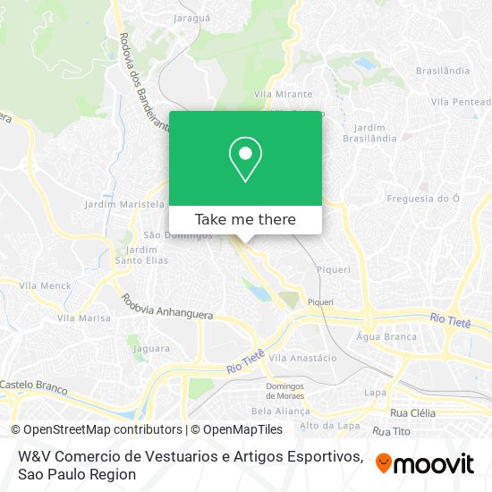 W&V Comercio de Vestuarios e Artigos Esportivos map