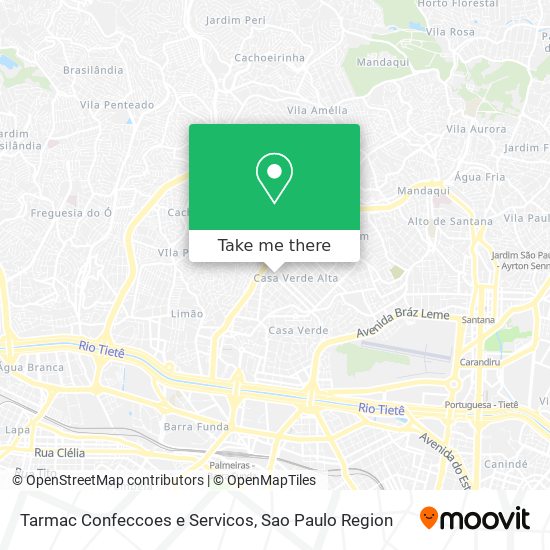 Mapa Tarmac Confeccoes e Servicos