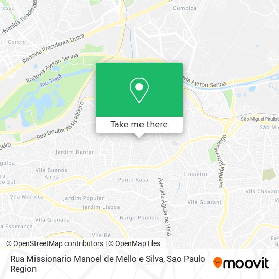 Rua Missionario Manoel de Mello e Silva map