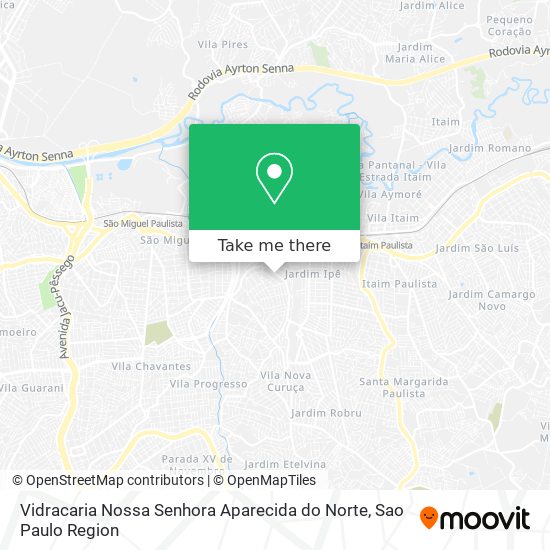 Vidracaria Nossa Senhora Aparecida do Norte map